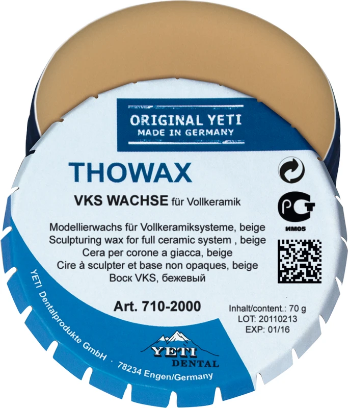 VKS Wachse für die Vollkeramik  Dose  70 g Modellierwachs beige-transparent