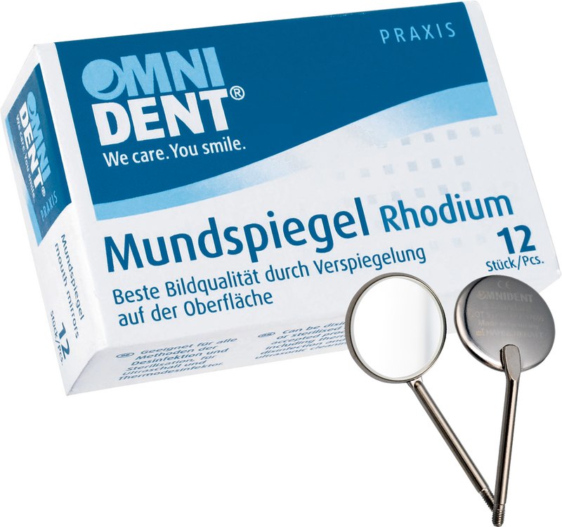Mundspiegel  Packung  12 Stück Rhodium Nr. 4 plan 22 mm