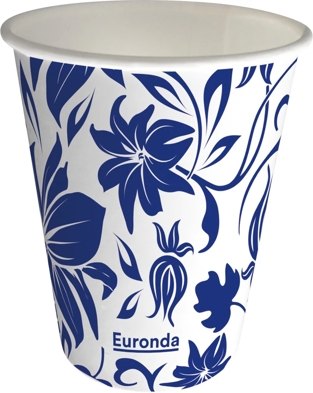 Monoart® Mundspülbecher Hartpapier  Karton  1.000 Stück Flower-blau, 180 ml
