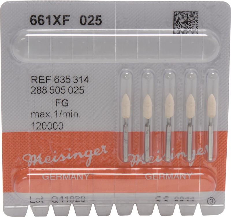 Keramische Schleifer 661  Packung  5 Stück weiß extra fein, FG, Figur 288, 7 mm, ISO 025