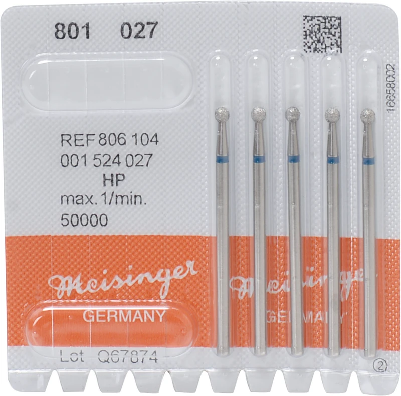 Diamanten 801  Packung  5 Stück blau mittel, HP, Figur 001 Rund, ISO 027