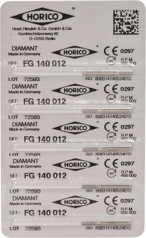 Diamantschleifer 140  Packung  5 Stück FG, Figur 140, 6 mm, ISO 012