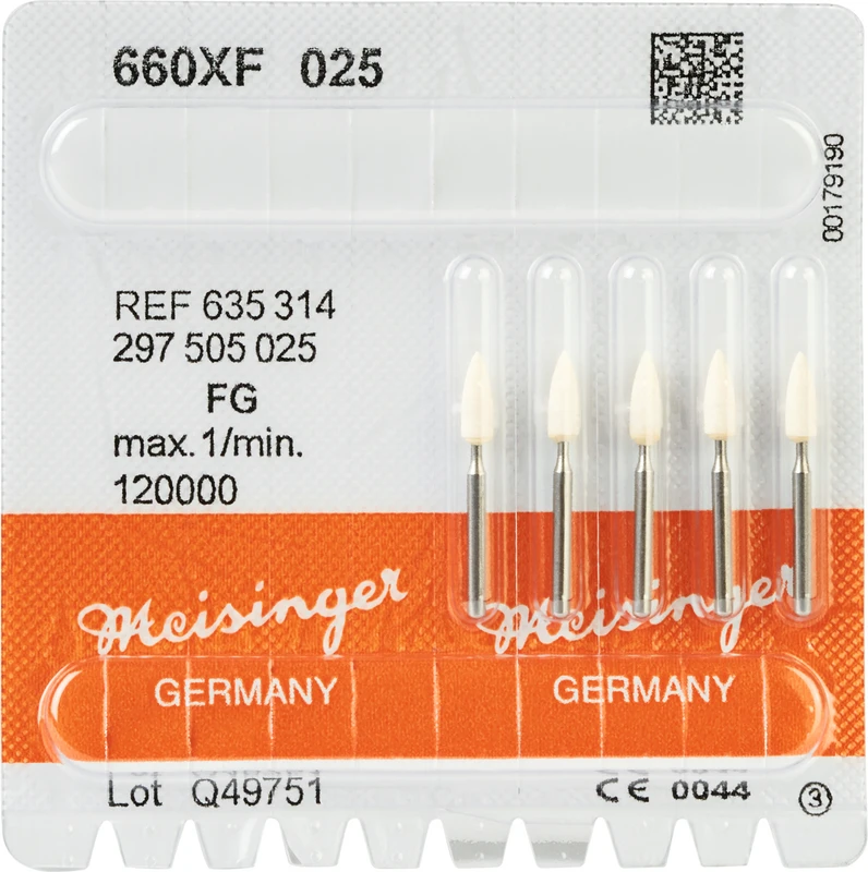 Keramische Schleifer 660  Packung  5 Stück weiß extra fein, FG, Figur 297, 7 mm, ISO 025