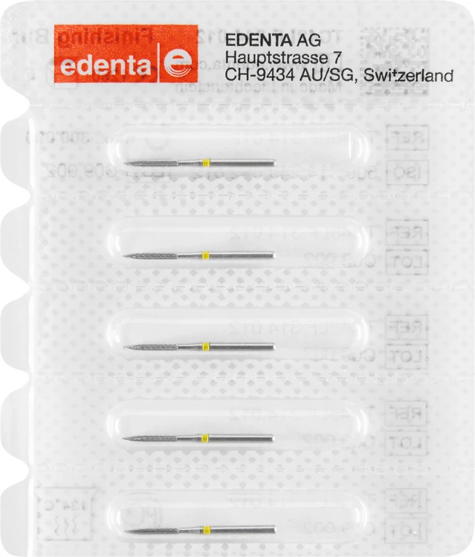 HM-Finierer TC48L  Packung  5 Stück gelb, 20 Schneiden, FG, Figur 249 Flamme lang, 8 mm, ISO 012