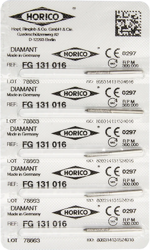 Diamantschleifer 131  Packung  5 Stück FG, Figur 131, 10 mm, ISO 016