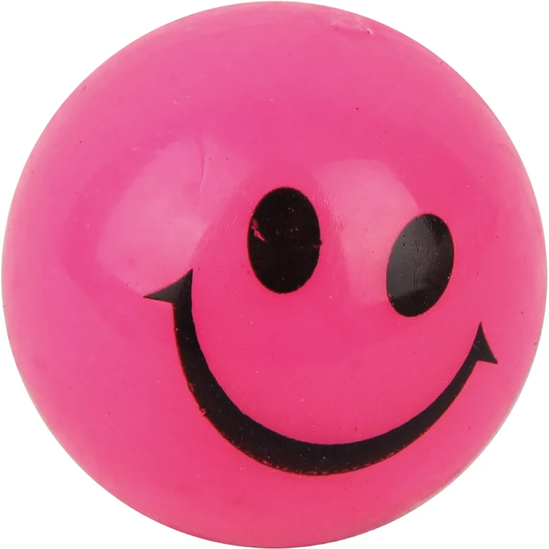 Springbälle Smile mit Licht  Displaybox  24 Stück (orange, grün, rot, blau, gelb, lila)