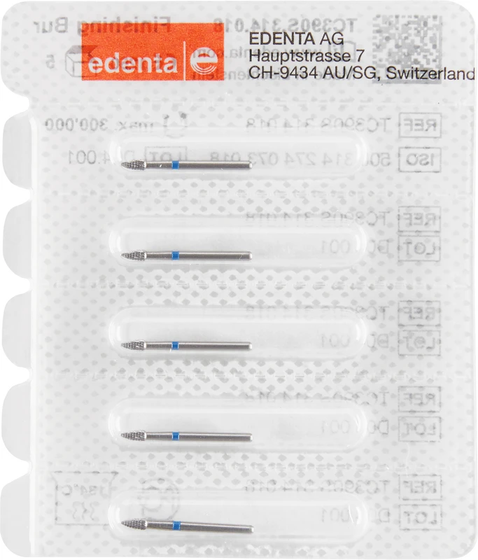 HM-S-Finierer  Packung  5 Stück blau, 12 Schneiden, FG, Figur 274 Flamme, 3,7 mm, ISO 018