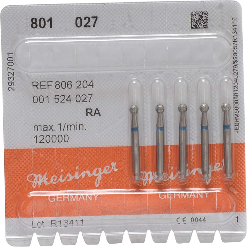 Diamanten 801  Packung  5 Stück blau mittel, RA, Figur 001 Rund, ISO 027