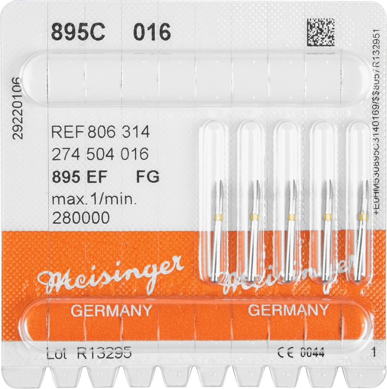 Diamanten 895  Packung  5 Stück gelb extra fein, FG, Figur 274 Granate, 3,5 mm, ISO 016