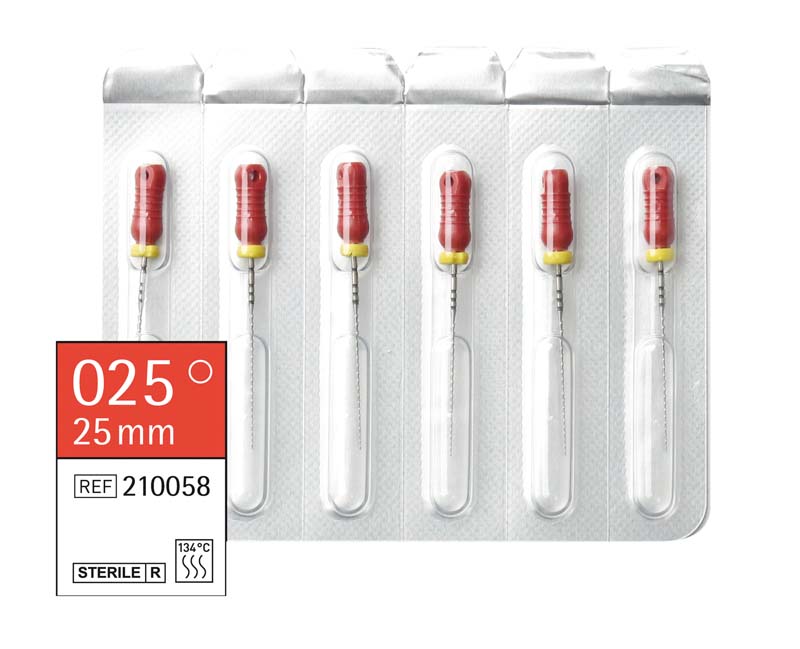 Omni Hedstroemfeilen steril  Packung  6 Stück steril, 25 mm, ISO 025