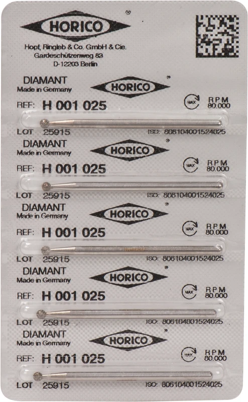 Diamantschleifer H 001  Packung  5 Stück HP, Figur 001, ISO 025