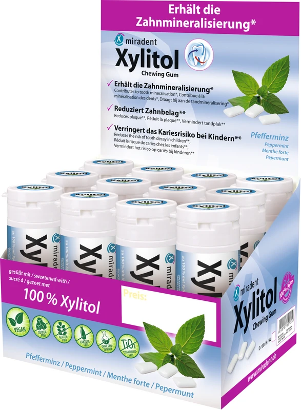Xylitol Chewing Gum  Display  12 x 30 Stück Pfefferminz