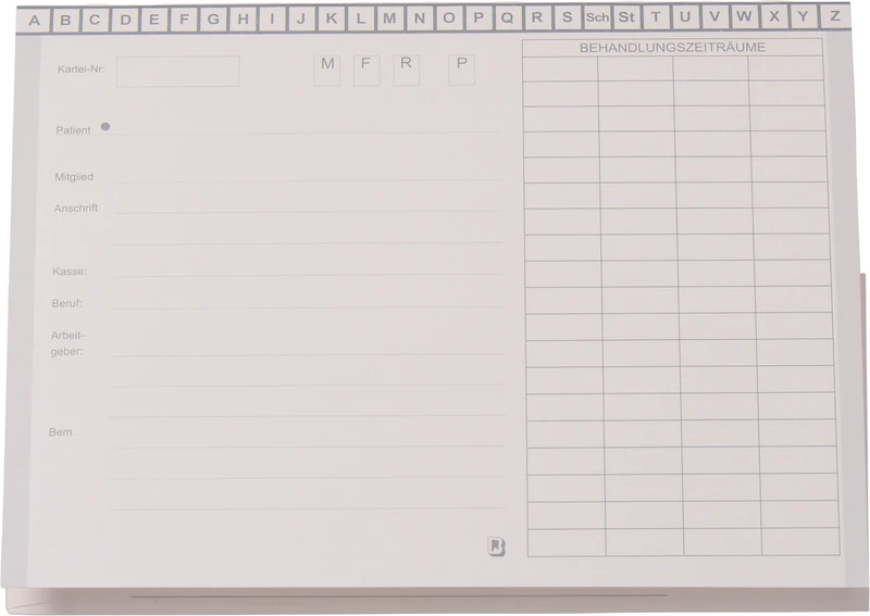 Karteimappe A5\SL  Packung  100 Stück weiß ohne Heftzunge