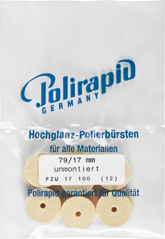 Filzkörper  Packung  12 Stück Nr. 79, unmontiert, Filz, Figur Rad, Ø 17 mm, S: 3,5 mm