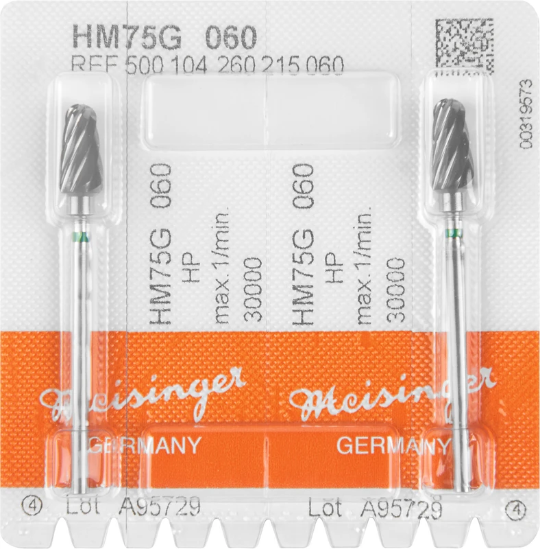 HM-Fräser G  Packung  2 Stück grün grob, HP, Figur 260, 12 mm, ISO 060