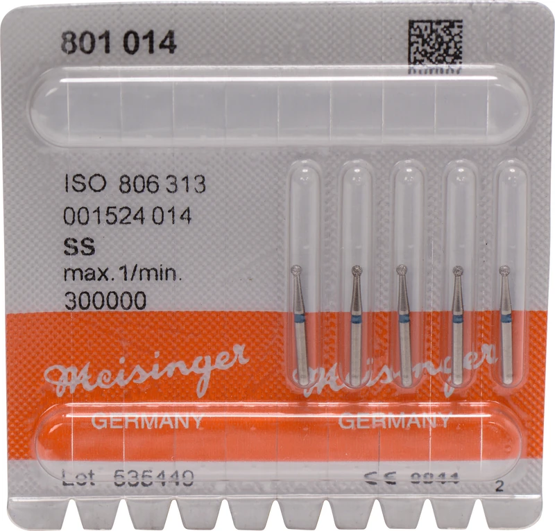 Diamanten 801  Packung  5 Stück blau mittel, FG S, Figur 001 Rund, ISO 014