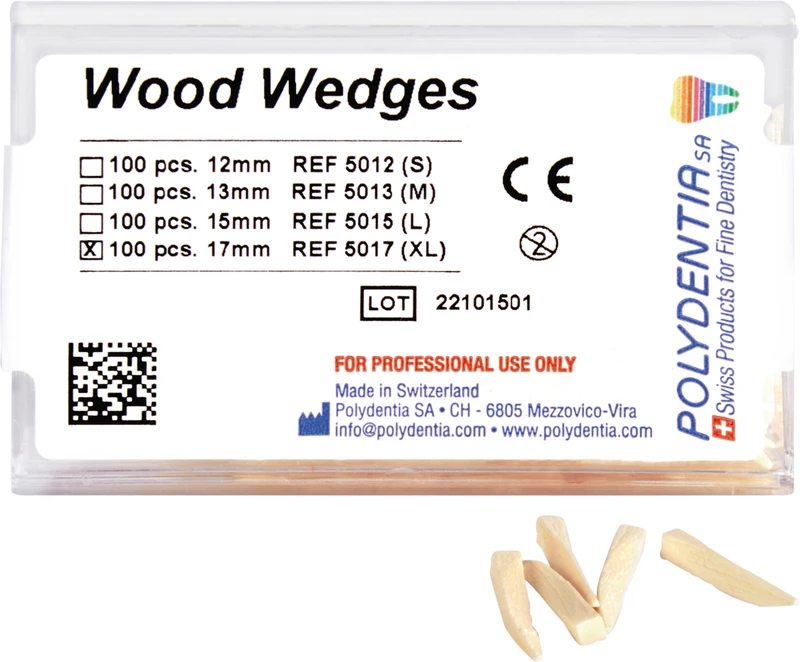 Interdentalkeile Ahornholz   Box  100 Stück weiß, 17 mm
