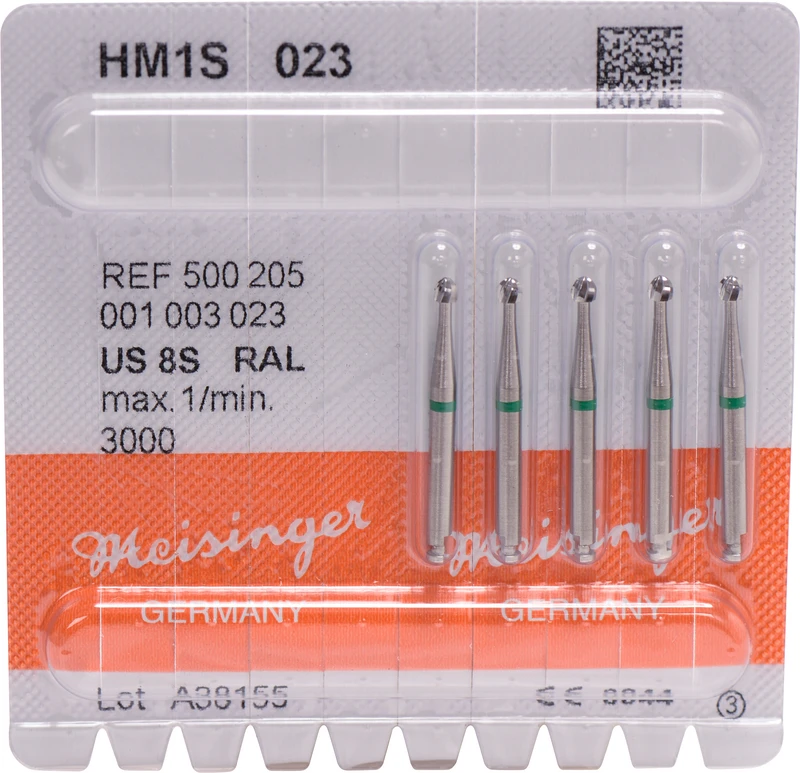 HM-Bohrer 1S  Packung  5 Stück schnittfr. Verz., grün, RAL, Figur 001, ISO 023