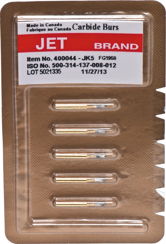 HM Bohrer FG 1958  Packung  5 Stück gerade Fissur Kuppelförmig, FG, 3,7 mm, ISO 012