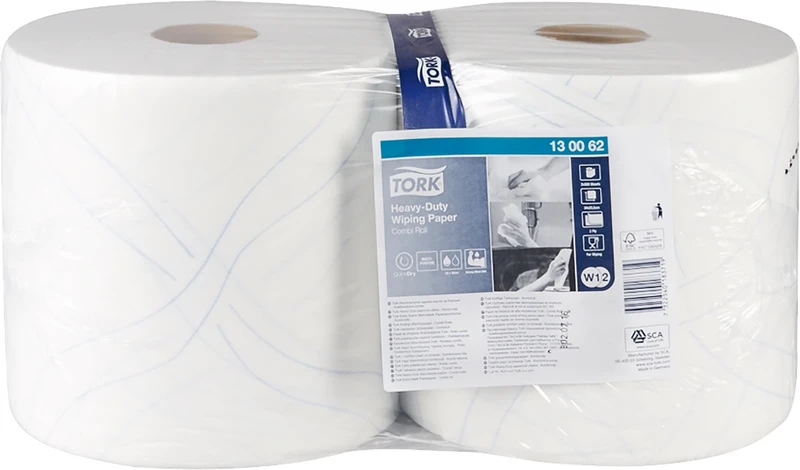 TORK® Mehrzweck Papierwischtücher extra stark   Packung  2 Rollen extra stark, 2-lagig, geprägt, 23,5 x 34 cm, weiß