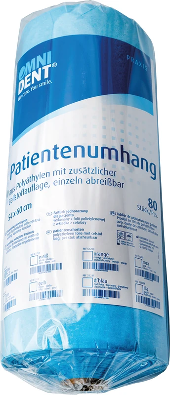 Einmal-Patientenumhang  Rolle  80 Stück blau, 54 x 60 cm