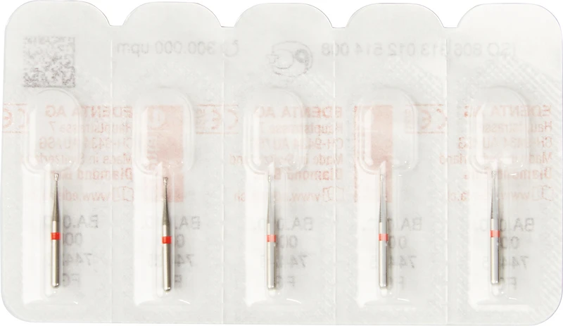 BAMBINO  Packung  5 Stück rot fein, FG kurz, Figur 010, 1 mm, ISO 008