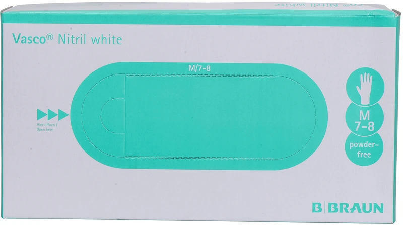 Vasco® Nitril white  Packung  150 Stück puderfrei, weiß, M