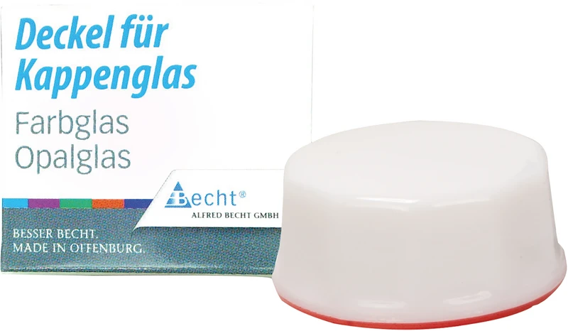 Kappengläser aus Simplex-Opalglas  Stück  Ersatz-Deckel mit rotem Ring