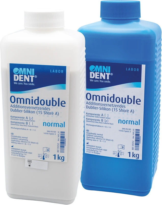 Omnidouble  Packung  2 x 1 kg Silikon blau, 15 Shore A-Härte