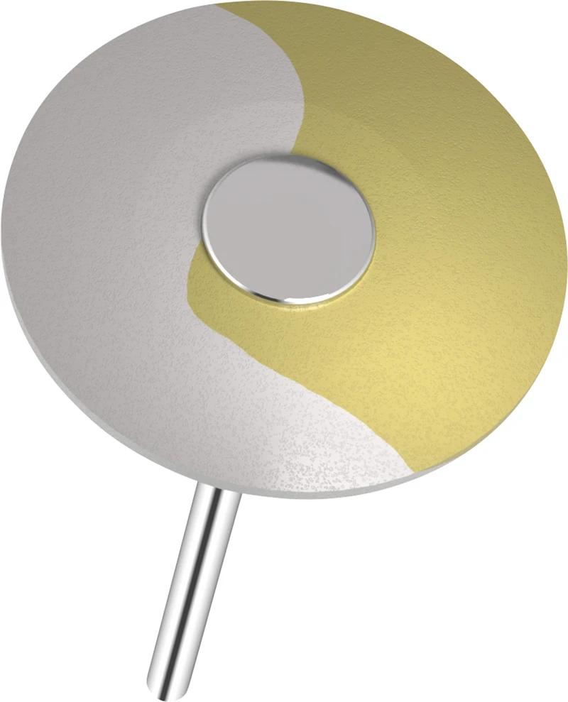 Omnipol für Zirkon\Keramik  Stück  Polierer gelb\weiß fein, HP, Linse groß, Ø 26 x 2 mm