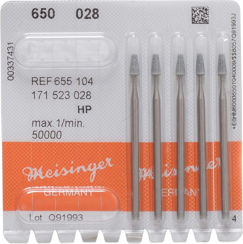 Keramische Schleifer 650  Packung  5 Stück grün mittel, HP, Figur 171, 6 mm, ISO 028