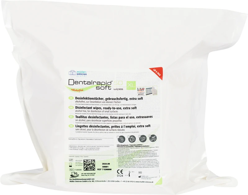 Dentalrapid® soft SD wipes  Karton  2 x 90 Stück Lemon, XL