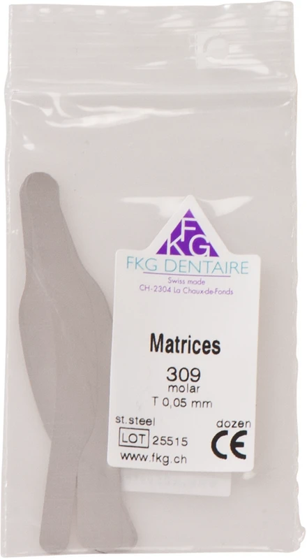 FKG Matrizen  Packung  12 Stück 309, ET 0,05 mm, Molar