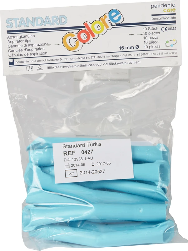 Absaugkanülen Standard  Packung  10 Stück türkis