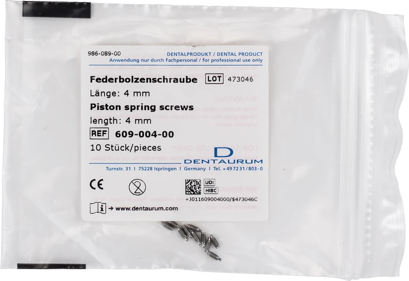Federbolzenschrauben  Packung  10 Schrauben 4 mm