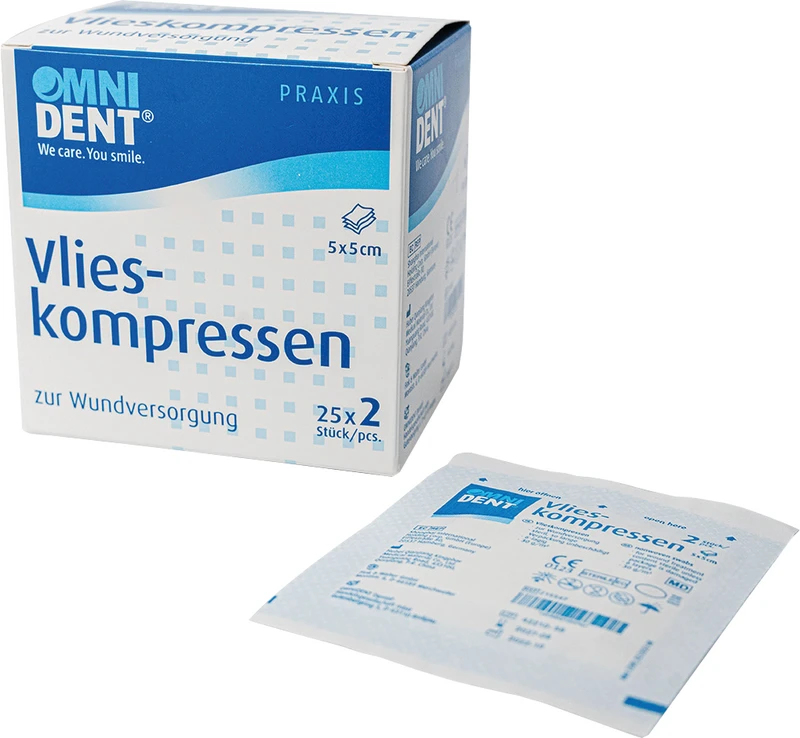 Omni Vlieskompressen steril  Packung  50 Stück 5 x 5 cm