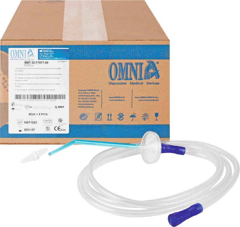 Chirurgisches Absaugset  Packung  5 Stück 2,2 m mit Kanüle und Knochenfilter