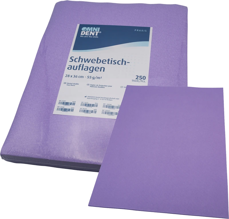 Schwebetischauflagen  Packung  250 Stück 28 x 36 cm, lila