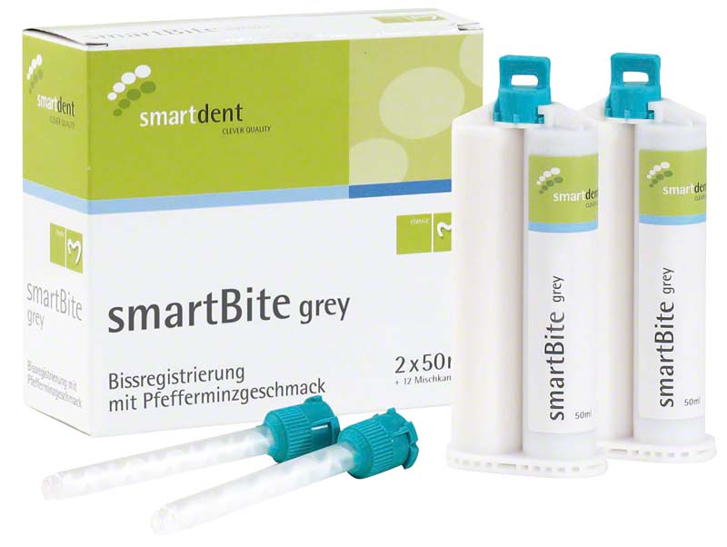 smartBite grey  Packung  2 x 50 ml Doppelkartusche, 12 Mischkanülen