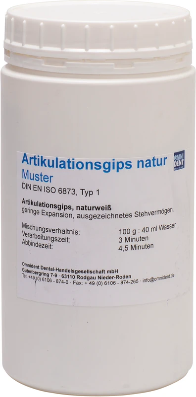 Artikulationsgips natur  Muster  1 kg natur