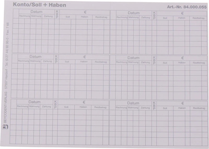Etiketten   Konto: Soll und Haben    Packung  240 Stück