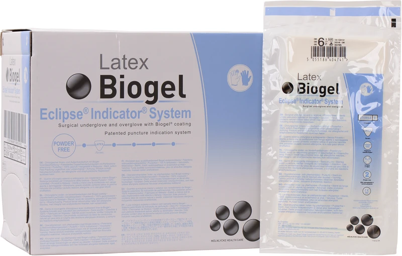 Biogel Eclipse® Indicator® System  Packung  25 x 2 Paar puderfrei, (Farbe: stroh, grün), Größe 6,5