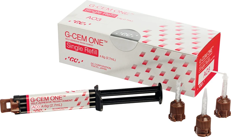 GC G-CEM ONE  Nachfüllpackung Single  4,6 g Spritze AO3, 8 GC Automix Tips regular, 2 GC Automix Endo Tips