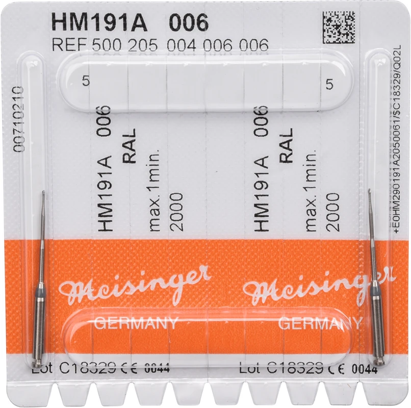 Endo Access Bur 191A  Packung  2 Stück schwarz, RAL, Figur 004, Kopf: 16 mm, Total: 31 mm, ISO 006