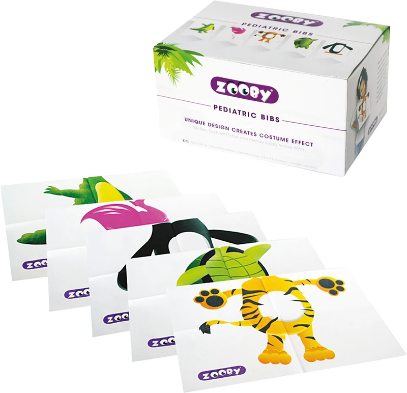 Zooby® Patientenservietten für Kinder  Packung  100 Stück 5 Motive