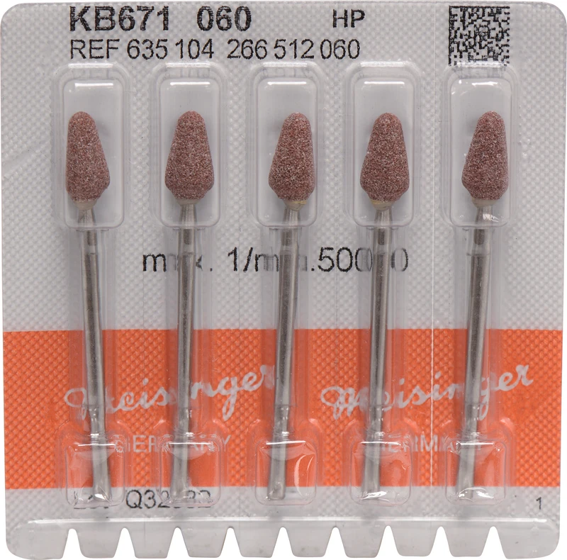 Keramische Schleifer KB671  Packung  5 Stück braun mittel, HP, Figur 266, 10 mm, ISO 060