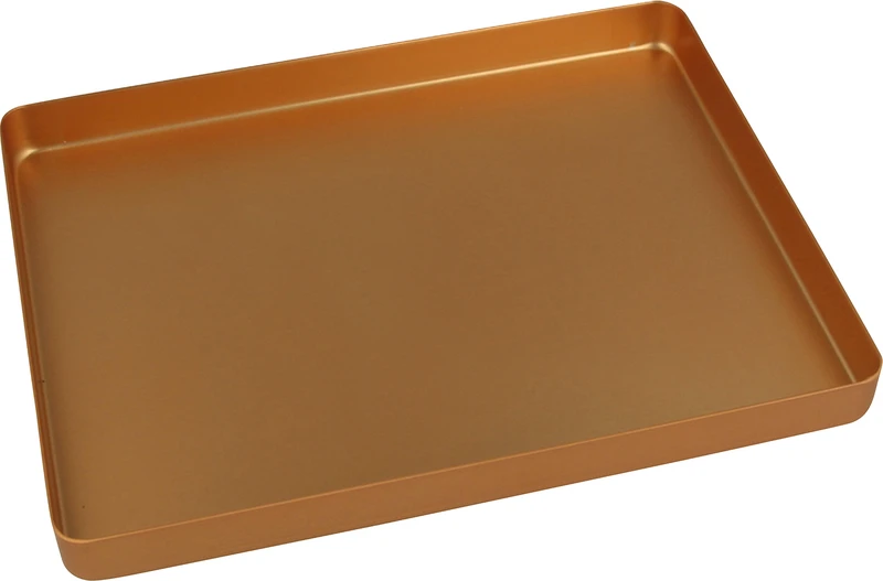 Norm-Tray Aluminium  Stück  Boden ungelocht gold, mini, 18 x 14 cm
