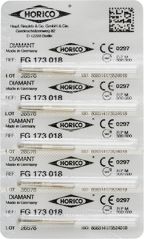 Diamantschleifer 173  Packung  5 Stück FG, Figur 173, 10 mm, ISO 018
