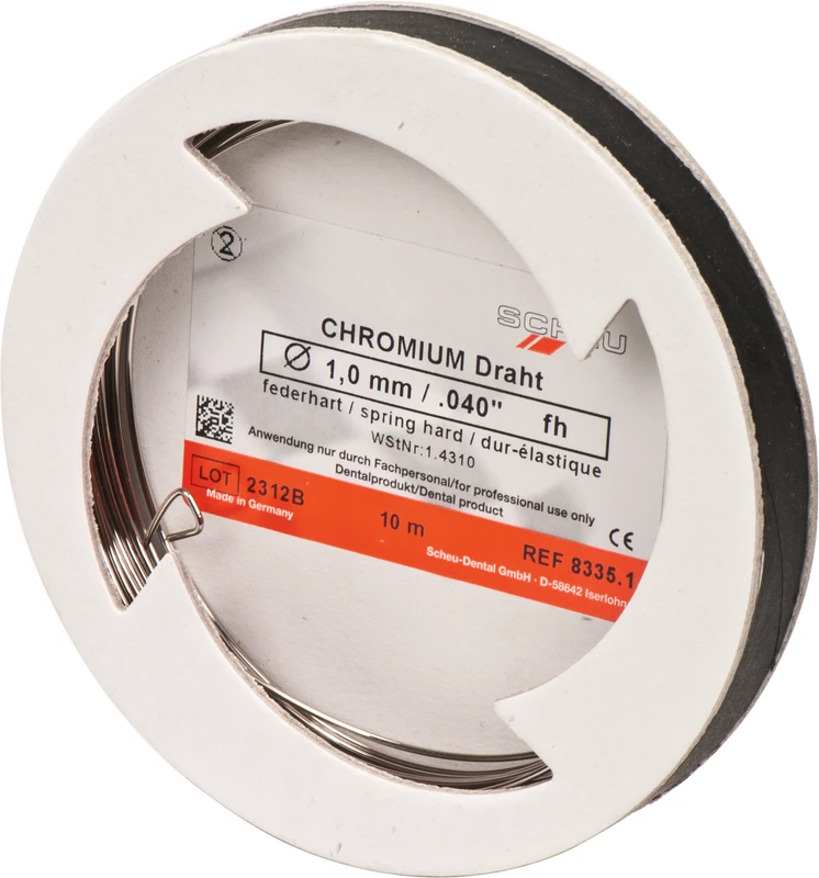CHROMIUM Spulendraht  Laborpackung  10 m Stärke 1 mm, federhart