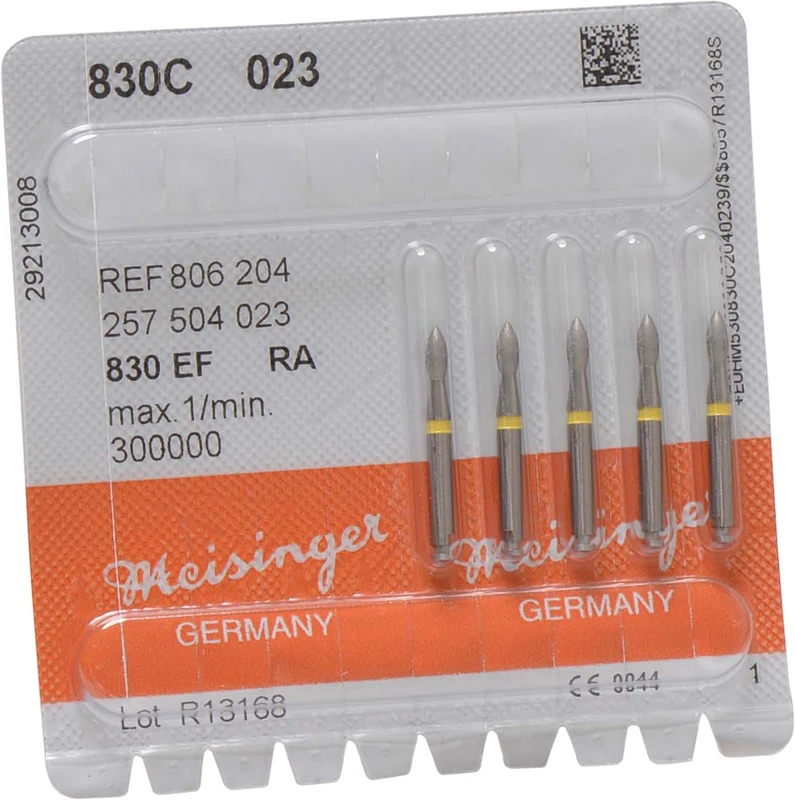 Diamanten 830  Packung  5 Stück gelb extra fein, RA, Figur 257 Birne, 5 mm, ISO 023